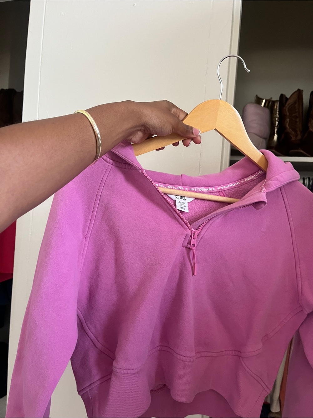 Athleta Pink Quarter-Zip Hoodie for Kids